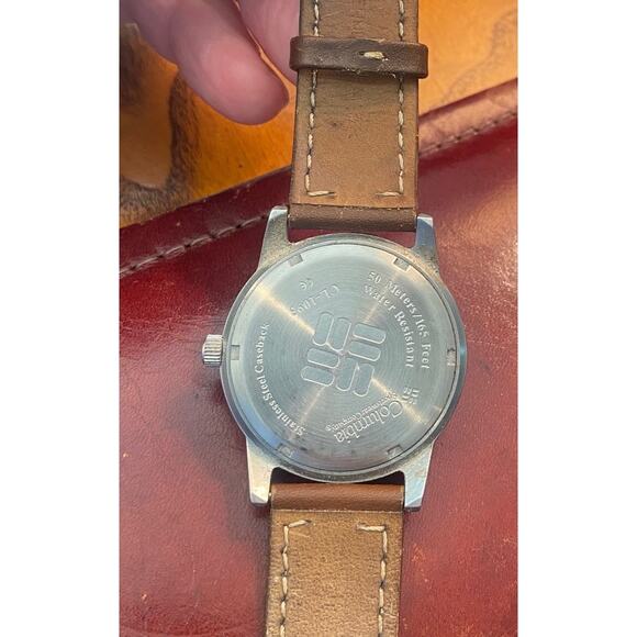 VTG Columbia 38mm Watch, Gun Metal Tone, WR to 50M, Stainless Steel Case,Date - Picture 4 of 4